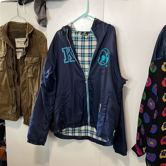 Kidrobot Navy Blue & Plaid Windbreaker (184) Sz LG - Picture 9 of 14
